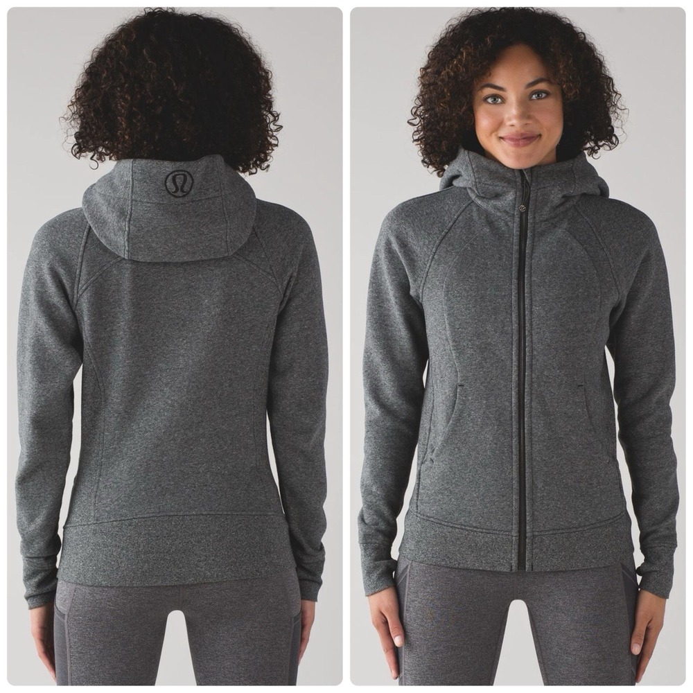 Lululemon Scuba Full-Zip Hoodie Sweatshirt Size‎ 6 Dark Heathered Gray Pockets